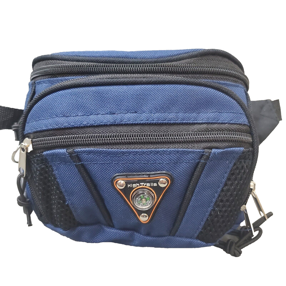 High Trails Belt Bag Fanny Adults On-Size Navy Blue Compass Multi-Pockets Travel